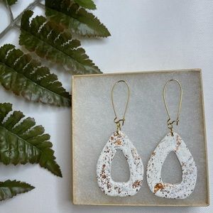 White/ Bronze Polymer Clay Drops